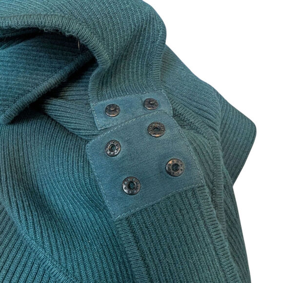 Veiled Modest Long Sleeve Bodysuit Turquoise Ribbed Size Small - Picture 4 of 6